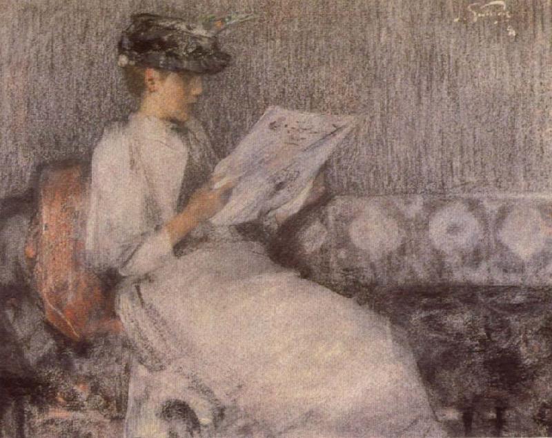 James Guthrie The Morning paper Spain oil painting art